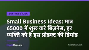 Small Business Ideas: मात्र 65000 में शुरू करे बिज़नेस, हर व्यक्ति को है इस प्रोडक्ट की डिमांड