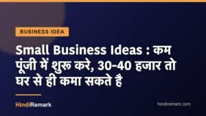 Small Business Ideas : कम पूंजी में शुरू करे, 30-40 हजार तो घर से ही कमा सकते है
