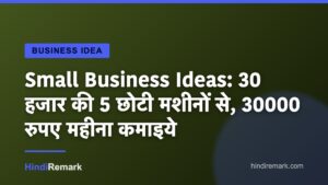 Small Business Ideas: 30 हजार की 5 छोटी मशीनों से, 30000 रुपए महीना कमाइये