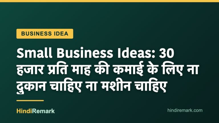Small Business Ideas: 30 हजार प्रति माह की कमाई के लिए ना दुकान चाहिए ना मशीन चाहिए